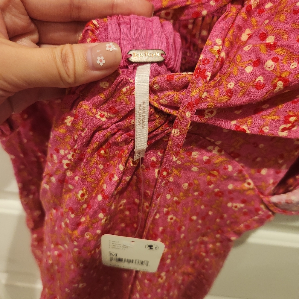Free People: Pink Dress With Backties Size M - Picture 5 of 6